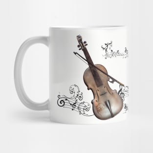 Music, violin with violin bow Mug